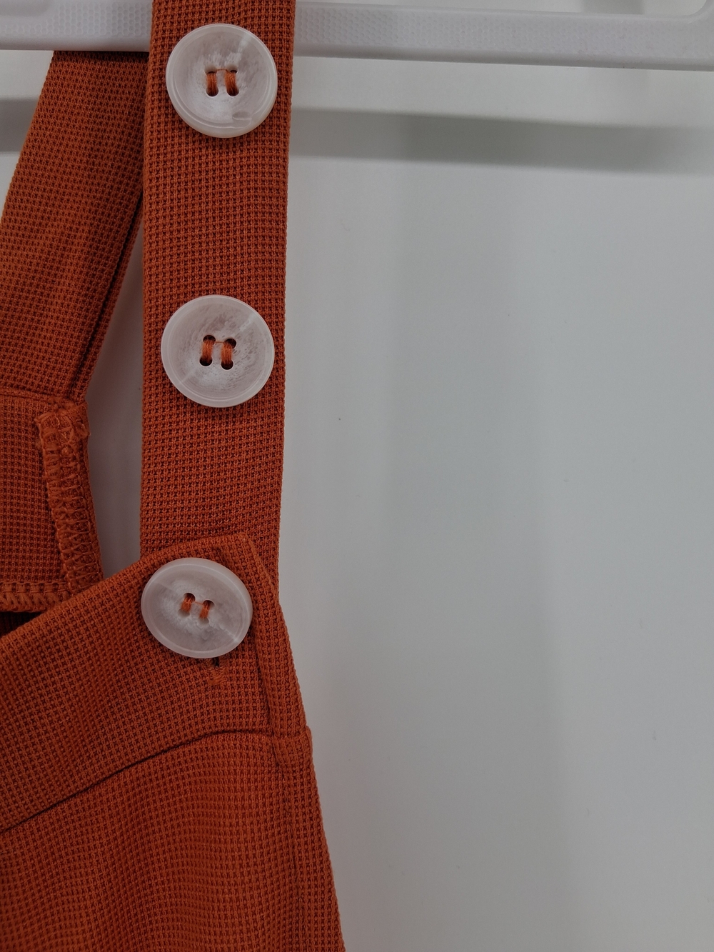 HALARA Rust Orange Pinafore Romper with Front Pocket and Adjustable Straps - Picture 2 of 6